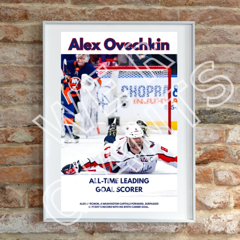 Alex Ovechkin All-Time Leading Goal Scorer 11x17 Art Print